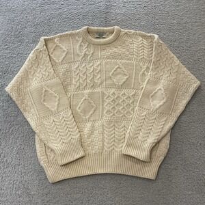 Blarney Woollen Mills Fisherman Sweater Mens XL Wool Cable Knit Irish Chunky